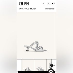 JW PEI WOMENS SARA MULE- SILVER 8.5